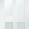 Single Sliding Door & Wall Track - Malton Shaker Door - Clear Glass - White Primed