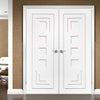 Simpli Double Door Set - Altino Flush Door - White Primed