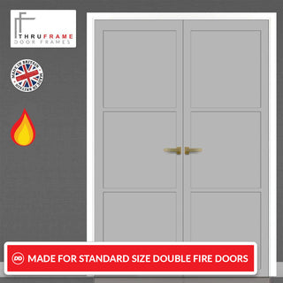 Image: Made to Size Double Interior White Primed Door Lining Frame - For 30 Minute Fire Doors