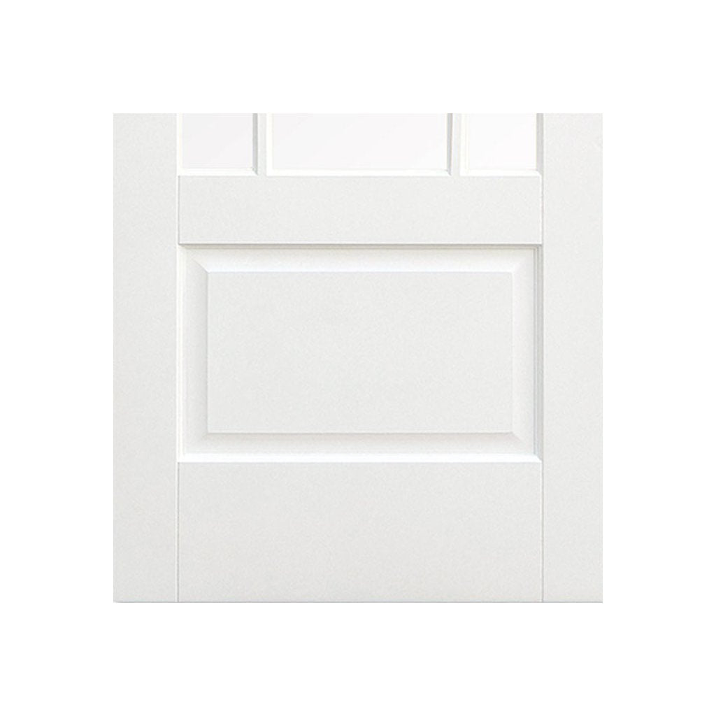 Four Folding Doors & Frame Kit - Downham 3+1 - Bevelled Clear Glass - White Primed