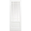 Four Folding Doors & Frame Kit - Downham 3+1 - Bevelled Clear Glass - White Primed