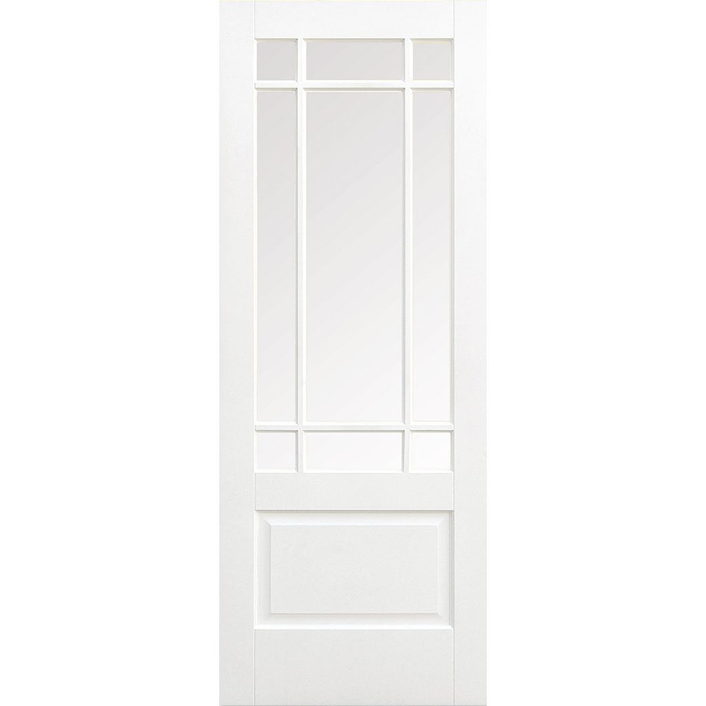 Four Folding Doors & Frame Kit - Downham 3+1 - Bevelled Clear Glass - White Primed
