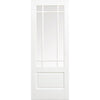 Three Folding Doors & Frame Kit - Downham 3+0 - Bevelled Clear Glass - White Primed
