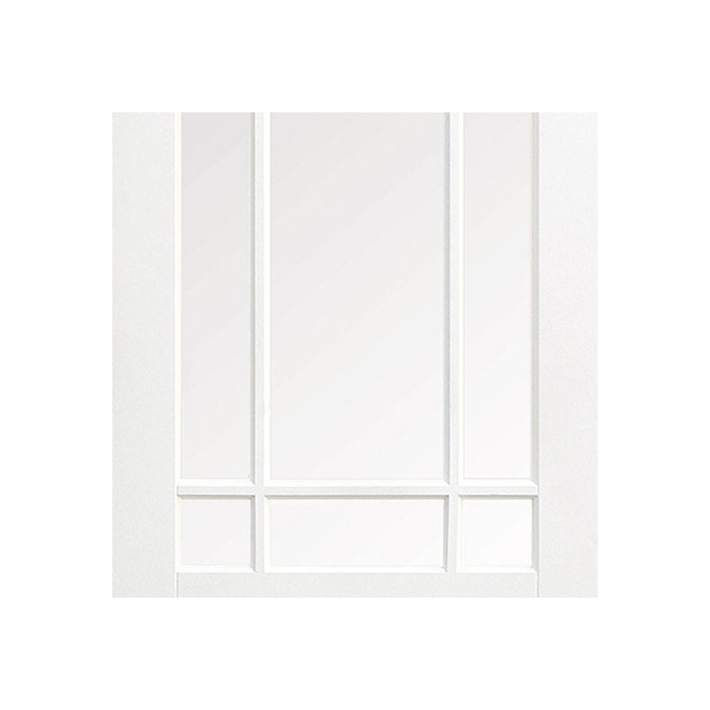 Four Folding Doors & Frame Kit - Downham 3+1 - Bevelled Clear Glass - White Primed