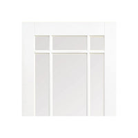Five Folding Doors & Frame Kit - Downham 3+2 - Bevelled Clear Glass - White Primed