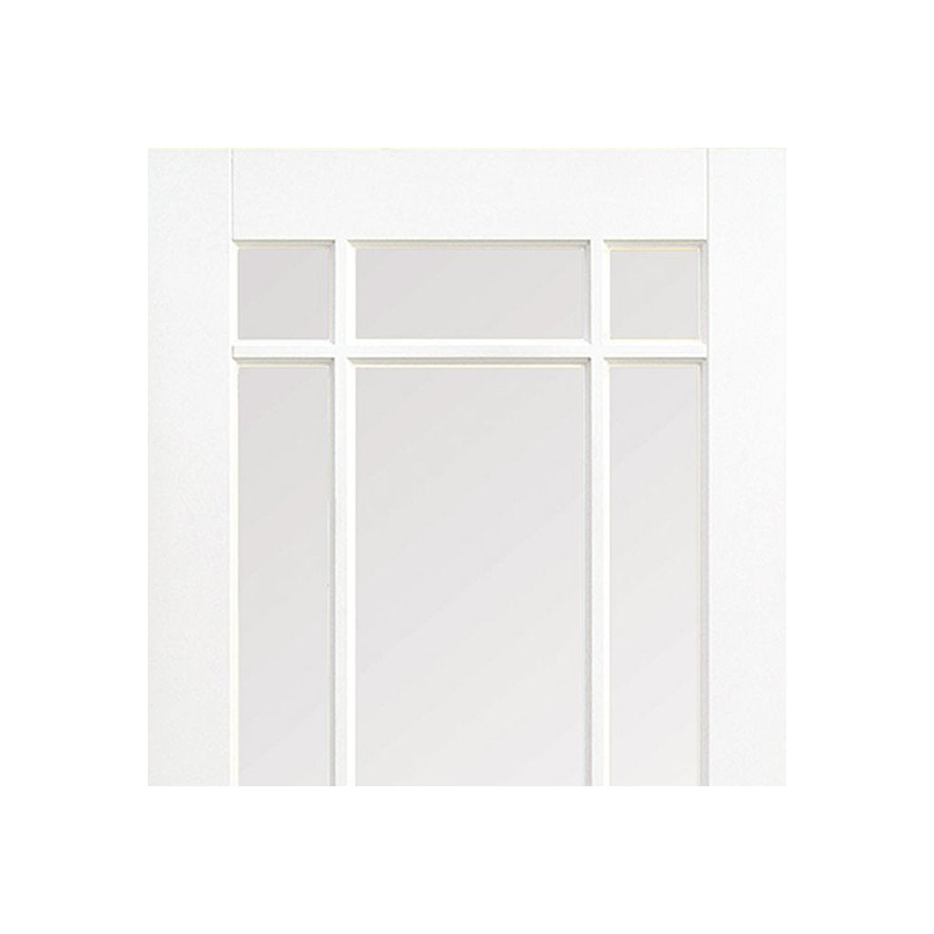 Four Folding Doors & Frame Kit - Downham 3+1 - Bevelled Clear Glass - White Primed