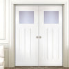 Edwardian Lightly Grained PVC Door Pair - Glass Options