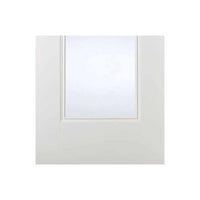 Two Sliding Doors and Frame Kit - Eindhoven  1 Pane Door - Clear Glass - White Primed