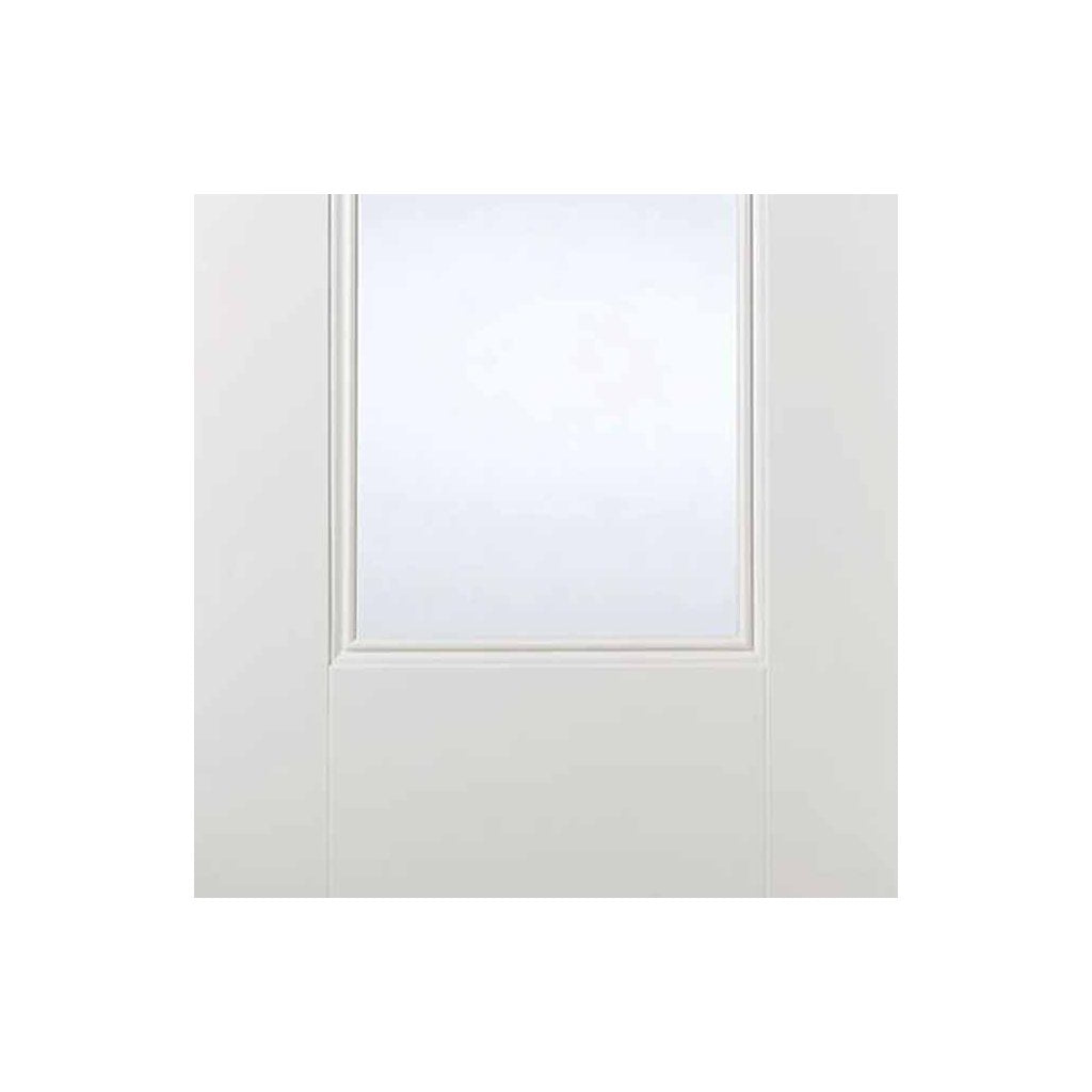 Two Sliding Doors and Frame Kit - Eindhoven  1 Pane Door - Clear Glass - White Primed