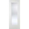 Single Sliding Door & Wall Track - Eindhoven  1 Pane Door - Clear Glass - White Primed