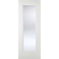 Single Sliding Door & Wall Track - Eindhoven  1 Pane Door - Clear Glass - White Primed