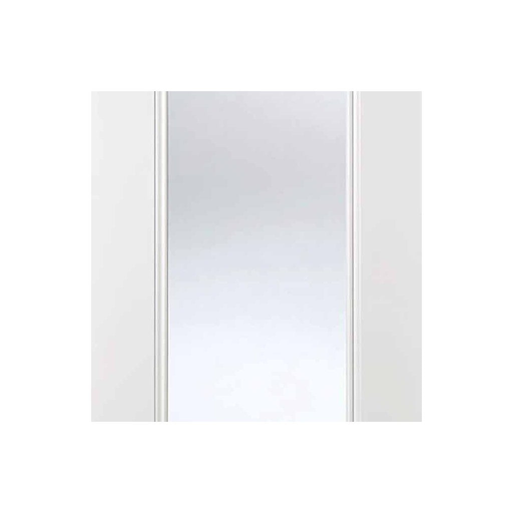 Two Sliding Doors and Frame Kit - Eindhoven  1 Pane Door - Clear Glass - White Primed