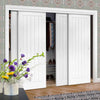Four Sliding Maximal Wardrobe Doors & Frame Kit - Ely White Primed Door