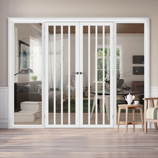 Image: Room Divider - Handmade Eco-Urban® Sintra with Two Sides DD6428C - Clear Glass - Premium Primed - Colour & Size Options