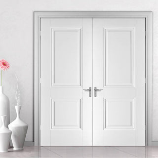 Image: LPD Joinery Arnhem 2 Panel Fire Door Pair - 1/2 Hour Fire Rated - White Primed