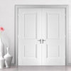 LPD Joinery Arnhem 2 Panel Fire Door Pair - 1/2 Hour Fire Rated - White Primed