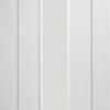Forli White Flush Door - Clear Glass - Aluminium Inlay - Prefinished - From Xl Joinery