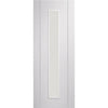 Forli White Flush Absolute Evokit Pocket Door - Clear Glass - Aluminium Inlay - Prefinished