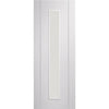 Forli White Flush Absolute Evokit Pocket Double Pocket Door - Clear Glass - Aluminium Inlay - Prefinished