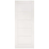Single Sliding Door & Black Barn Track - Seville White Primed Flush Door