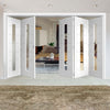 Bespoke Thrufold Palermo 1L White Primed Glazed Folding 3+2 Door