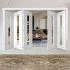 Bespoke Thrufold Palermo 1L White Primed Glazed Folding 3+2 Door