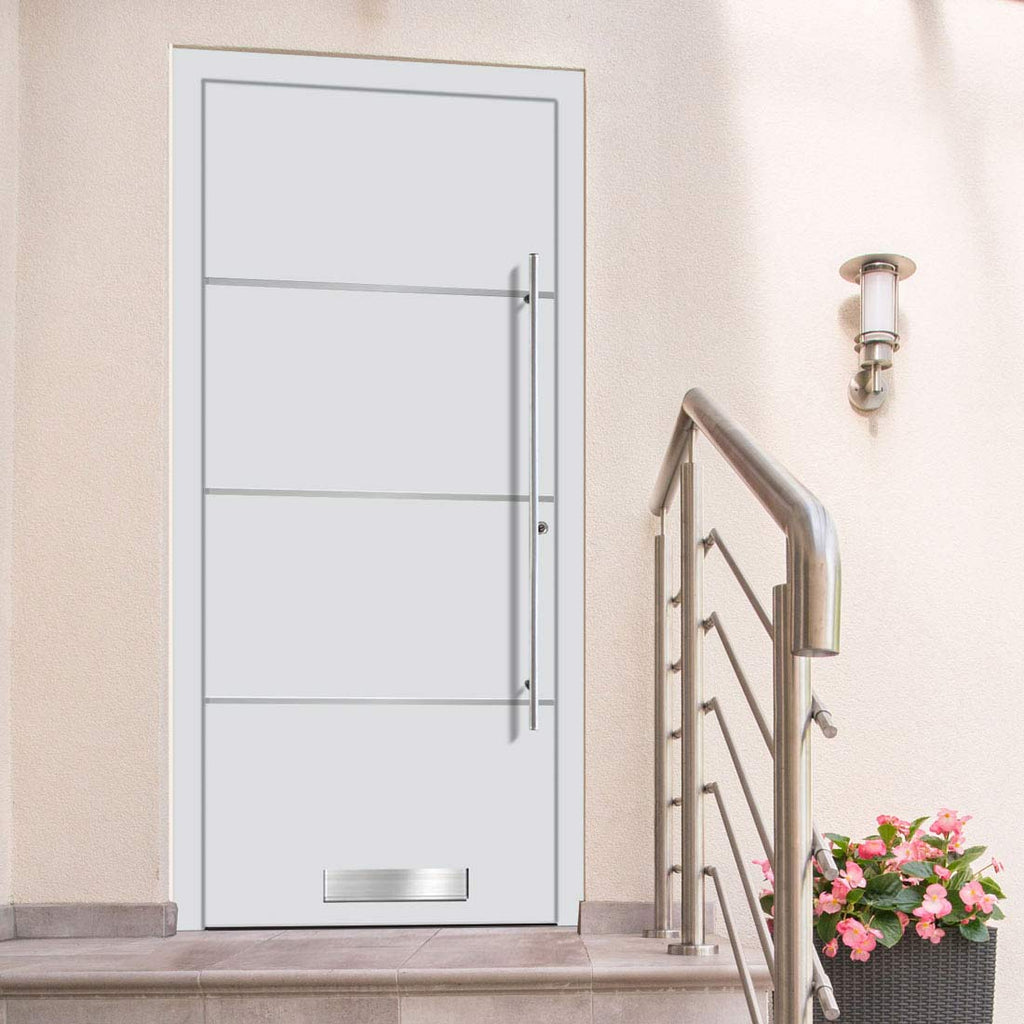 External ThruSafe Aluminium Front Door - 1315 Stainless Steel - 7 Colour Options