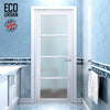 Handmade Eco-Urban Brooklyn 4 Pane Solid Wood Internal Door UK Made DD6308SG - Frosted Glass - Eco-Urban® Cloud White Premium Primed