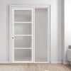 Bespoke Room Divider - Eco-Urban® Brooklyn Door DD6308F - Frosted Glass with Full Glass Side - Premium Primed - Colour & Size Options