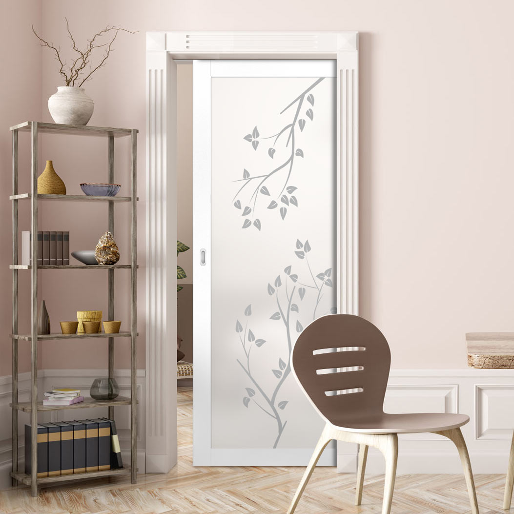 an Ermetika EvoKit Single Pocket Door System, a contemporary interior design solution that combines aesthetic appeal with practicality
