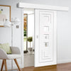 Single Sliding Door & Wall Track - Altino Door - Clear Glass - White Primed