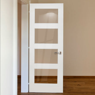 Image: Coventry shaker style 4 panes white glazed interior door