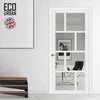 Handmade Eco-Urban Kochi 8 Pane Solid Wood Internal Door UK Made DD6415G Clear Glass - Eco-Urban® Cloud White Premium Primed
