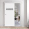 Bespoke Room Divider - Eco-Urban® Orkney Door DD6403C - Clear Glass with Full Glass Side - Premium Primed - Colour & Size Options