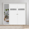 Room Divider - Handmade Eco-Urban® Orkney Door Pair DD6403C - Clear Glass - Premium Primed - Colour & Size Options