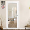 Baltimore 1 Pane Solid Wood Internal Door UK Made DD6301G - Clear Glass - Eco-Urban® Cloud White Premium Primed