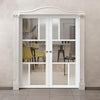 Handmade Eco-Urban Arran 5 Pane Door Pair DD6432G Clear Glass(2 FROSTED PANES) - White Premium Primed