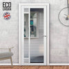 Handmade Eco-Urban Suburban 4 Pane Solid Wood Internal Door UK Made DD6411G Clear Glass(2 FROSTED CORNER PANES)- Eco-Urban® Cloud White Premium Primed