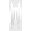 Bespoke Verona White Primed Glazed Single Frameless Pocket Door