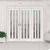 ThruEasi Room Divider - Utah 3 Pane Clear Glass White Primed Double Doors with Single Side