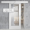 Single Sliding Door & Wall Track - Pattern 10 1 Pane Door - Clear Glass - White Primed