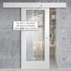 Bespoke Thruslide Surface Pattern 10 1 Pane Glazed - Sliding Door and Track Kit - White Primed