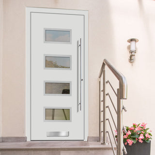 Image: External ThruSafe Aluminium Front Door - 1362 Stainless Steel - 7 Colour Options