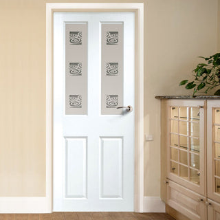 Image: White PVC grainger internal door beaumont sandblasted de
