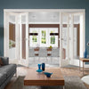 Four Folding Doors & Frame Kit - Pattern 10 2+2 - Clear Glass - White Primed