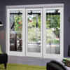 Four Sliding Doors and Frame Kit - Utah 3 Pane Door - Clear Glass - White Primed
