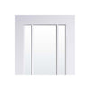 Lincoln 3 Pane Door Pair - Clear Glass - White Primed