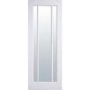 Lincoln 3 Pane Door Pair - Clear Glass - White Primed
