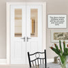 Bespoke Malton Shaker White Primed Glazed Door Pair