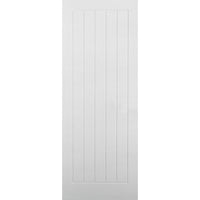 Textured Vertical 5 Panel Door Pair - Primed